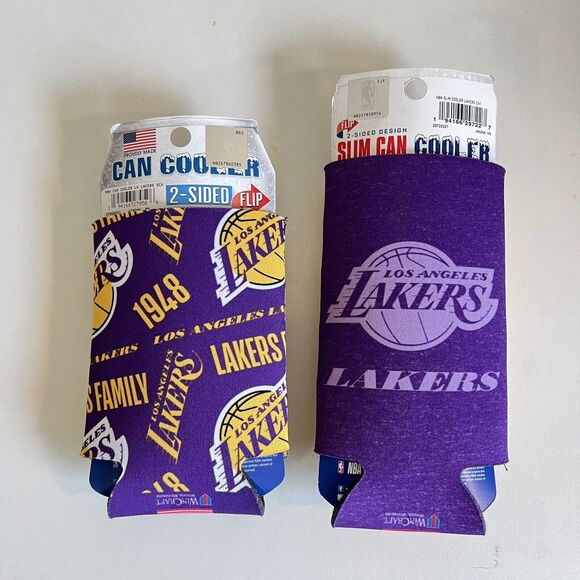 New with Tags - NBA Los Angeles Lakers Can And Bottle Koozie Lot of 2 - Picture 2 of 3